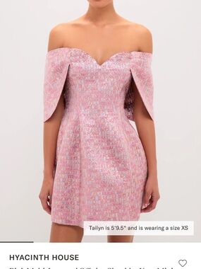 Tuckernuck Off-Shoulder Pink Sparkle Mini Dress